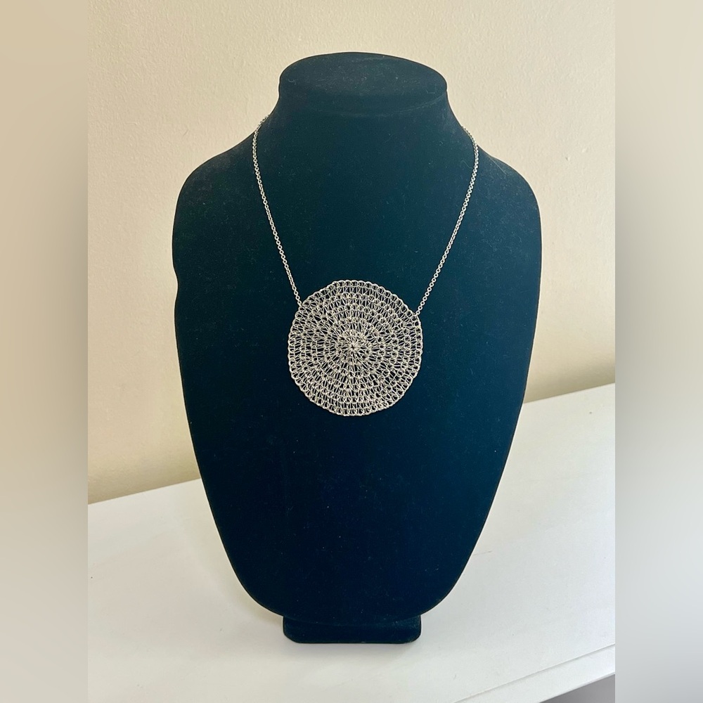 Artsy Silver Necklace by Claudia lobao - Picture 3 of 7